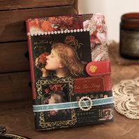 奥达莉斯之颂手账本 复古文艺精致花卉记事本少女心日记本笔记本 彩页PU磁扣本-暮霭蔷薇