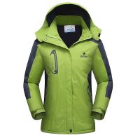 加绒加厚外套男女款冲锋衣秋冬季大码休闲保暖登山服防风防水夹克 [春秋薄款]女果绿 2XL