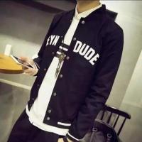 新款韩版纽扣风衣男立领大衣中长款上衣宽松外套修身复古休闲风衣 黑色. M