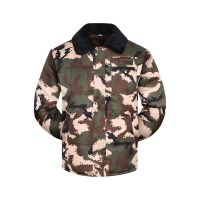 冬季迷彩棉大衣男加绒加厚劳保棉袄棉服冷库防寒服中长款外套 草绿常规款 XL 120-135斤