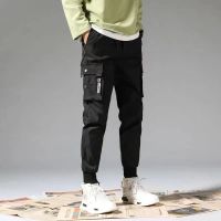 工装裤男加大码宽松耐磨胖子百搭外穿潮牌休闲春夏季束脚工作裤子 K32黑色[单件装] S [90-105斤]