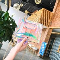 沙滩女包炫彩透明果冻小包镭射包手提链条包单肩斜挎包包女学生潮 zz镭射猫把透明包