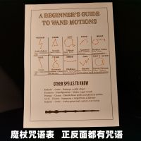 哈利波特周边入学通知书活点地图霍格沃茨圣诞节儿童节礼物卡贴 咒语表