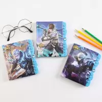 韩版男女学生A6手账密码本可爱卡通儿童日记本十二星座古风笔记本 1本赠贴纸 密码本[王者荣耀]50张/100页