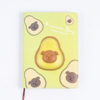 可爱仓鼠慢回弹减压笔记本学生卡通彩页手账本少女心A5解压记事本 浅绿牛油果[单本]