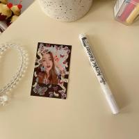 韩系手账咕卡笔应援彩色白色金色diy装饰明星小卡细头油漆笔记号 白色