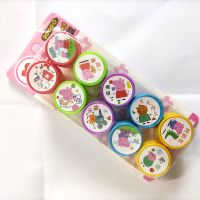 儿童玩具卡通可爱小印章超级英雄奥特曼吃鸡星座佩奇老师奖励盖章 小猪佩奇10枚+1印油