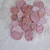 桃九小屋]手工制火漆币成品马卡龙色系手帐装饰素材请柬仪式感 粉色系 9枚