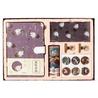 中国风手帐本礼盒套装古风可爱小清新复古手账笔记本少女心记事本 堇色安年-浮世[套装礼盒]