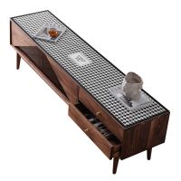 北欧皮革电视柜桌垫千鸟格防水防油鞋柜垫布盖巾防尘罩长方形台布 千鸟A 30*90cm