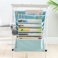 书袋课桌收纳学生挂袋书桌挂书袋高中生教室课桌神器桌边书挂袋 蓝色-简约