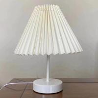 视贝北欧ins百褶台灯多功能智能台灯卧室床头灯温馨学习灯不插电 按钮开关[单色LED暖光] 特价款[米色灯罩]