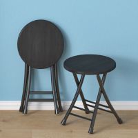 可折叠椅子凳子折叠宿舍成人便携简约家用时尚板凳书桌椅餐椅靠背 黑架黑木色-凳