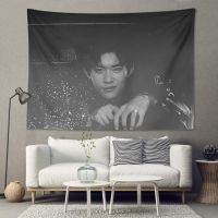 tfboys易烊千玺周边背景布明星房间卧室挂布宿舍装饰墙布床头挂毯 易烊千玺1 小号宽1米*70厘米(不送灯)