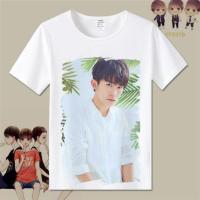 TFBOYS短袖T恤情侣家族王俊凯王源易烊千玺男女夏同款四叶草上衣 23 女S
