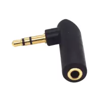 JORINDO 三节/四节 3.5MM音频公对母转换头 电脑手机连接耳机音响 黑色-三节(音乐传输) 1个装