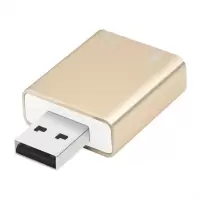 USB声卡外置台式电脑笔记本PS4外接声卡免驱耳机麦克风转换器 金色USB声卡