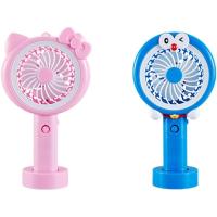 喷雾usb迷你小风扇可充电随身手持便携桌面学生宿舍大风力超静音 粉色(夜光) 另送:随机一款风扇