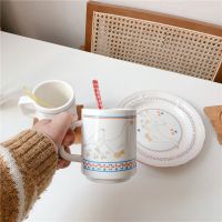 韩国ins复古老式鹅陶瓷盘子马克杯套装苹果鹅 老式粉鹅(马克杯)