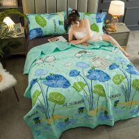 夏季水洗棉夏凉被单人双人空调被学生宿舍被薄被子成人春秋儿童被 清凉夏荷-[优质款] 50X40CM[花型随机]不推荐