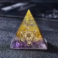 奥根能量金字塔天然水晶摆件送朋友送闺蜜最好生日礼物 招财聚财 底5厘米高5厘米