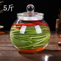 加厚玻璃泡菜坛子腌制罐酸菜咸菜储物罐密封罐家用四川泡菜坛子 5斤送夹子