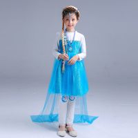 冰雪奇缘艾莎公主裙爱莎连衣裙迪士尼儿童礼服圣诞节走秀表演出服 艾莎秋款 此款偏小 建议选大一码 150