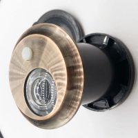 [超划算]防盗门猫眼门铃二合一带遮挡后盖家用高清塑料猫眼门镜 圆形红古管径42门厚60-100mm