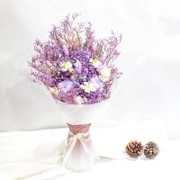 【云南七彩花坊】云南新品干花永生花束家居装饰花瓶摆件玫瑰花 紫寒（紫色） 不带花瓶