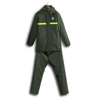 防暴雨雨衣雨裤套装分体成人摩托车骑手全身防水服男女加厚雨披 墨绿色整套（上衣+裤子） XL