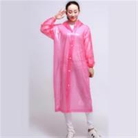 带袖旅游单人透明男成人女韩国时尚加大厚款雨披户外徒步防水雨衣 粉色 XXL
