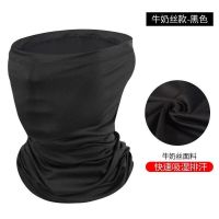 夏季防晒脖套男防紫外线面罩薄款头巾骑行外卖骑手装备护颈围脖女 N-1不挂耳(黑色)普通款