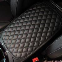 创意可爱汽车扶手箱垫卡通夏季中央装饰扶手套韩国通用车内用品女 皮质扶手垫纯黑