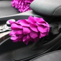 汽车内饰装饰用品蕾丝花瓣挂挡套后视镜套把套扶手套车载方向盘套 手刹套1个[送玫瑰香薰]