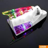 汽车鲨鱼鳍风力天线爆闪装饰灯防追尾天线灯风能装饰通用七彩LED 白色风力鲨鱼灯