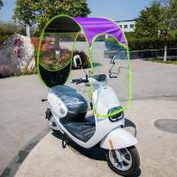 电动车雨棚蓬小型新款防晒车棚电瓶车遮阳伞踏板车雨棚加厚防晒罩 简单款银胶[颜色随机]适合晴天 车子有后视镜[直接安装]