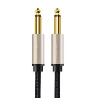 绿联6.5mm音频线公对公音响贝司电子琴电箱屏蔽降噪电吉他连接线 棉网编织-合金版 1米