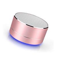 重低音炮无线蓝牙小音响球形插卡小音箱手机电脑通用车载迷你音响 A10玫瑰金 配送充电线+音频线