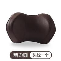 大货车汽车座椅腰靠头枕护颈枕记忆棉用珂溪含用品内饰品腰靠皮革 皮革款-单个头枕-深棕色