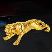 金钱豹汽车摆件汽车香水座车内摆件高档金钱豹公仔小和尚车饰品 经典款战豹[金色小号]