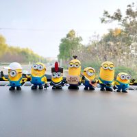 可爱卡通呆萌小黄人神偷奶爸汽车摆件公仔创意车载车内装饰i用品 吉他款7个(送胶贴)