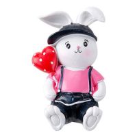 萌兔树脂免钉插座挂钩粘钩粘贴支架墙壁墙上门后厨房强力挂钩粘钩 背带裤粉色一个