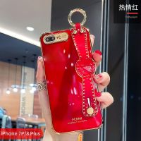 苹果8plus手机壳女款腕带iPhone7plus保护套苹果7/8气囊防摔奢华 苹果7plus/8plus通用 [典雅白