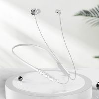 欣配无线蓝牙耳机高音质可插卡挂脖式超长待机适用于苹果华为小米 高配版[48小时续航]月光银