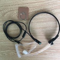 特种兵喉震单耳机特工透明喉麦战术入耳式手机防辐射空气导管耳机 黑色带麦送支架