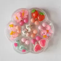 儿童耳环耳夹无耳洞耳坠流苏耳夹女童假耳环耳夹耳钉耳坠套盒 带坠款7对(图案随机)+梅花盒
