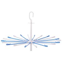 伞形尿布架子塑料防风毛巾晾晒架宝宝新生婴儿尿布晾衣架[8月26日发完] 蓝白色 一个装