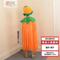 万圣节南瓜装儿童服装披风幼儿园亲子表演走秀演出装扮舞会男女童 儿童桔色披风(男女均可用)送帽子 均码