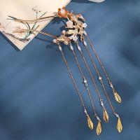 鱼跃发簪保色流苏发钗汉服簪子古装发钗明制发梳古风压鬓步摇鲤鱼 金色一支