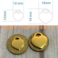 防丢牌304不锈钢镀金小爱心刻名字号码钥匙扣开学礼物DIY刻字挂件 模板1 名字+号码 镀金迷你(12毫米)